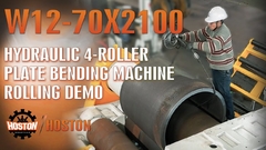 Máquina hidráulica de dobra de chapas de 4 rolos W12-70×2100